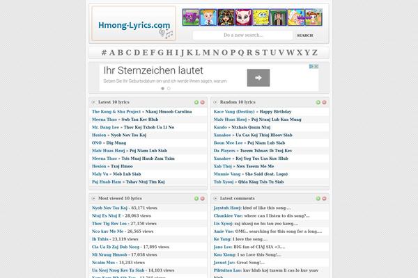 hmong-lyrics.com site used Lyricsy