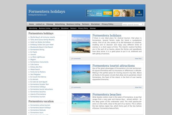 holidaysformentera.com site used Wp Sublime