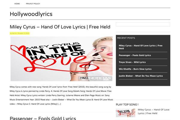 hollywoodlyrics.com site used Lustrous