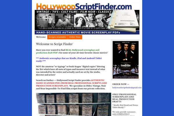 hollywoodscriptfinder.com site used Thesis 1.8.5