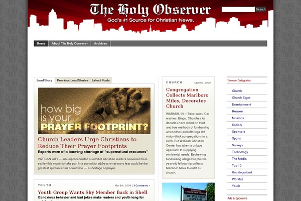holyobserver.com site used Tho