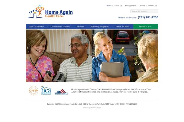 homeagainhealthcare.com site used Homeagain