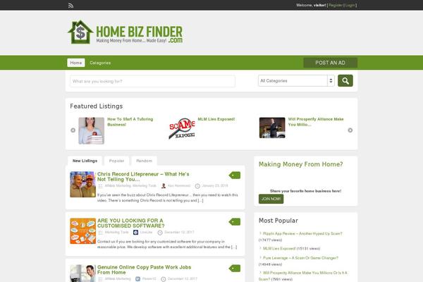 homebizfinder.com site used Adforest-pro