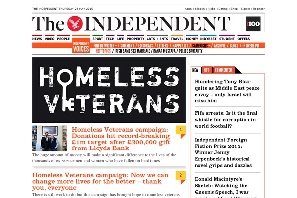 homelessveterans.co.uk site used Outspoken