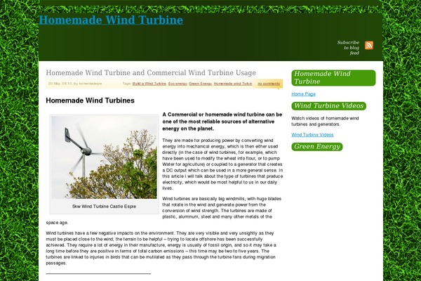 homemadewindturbine.org site used Greenblog