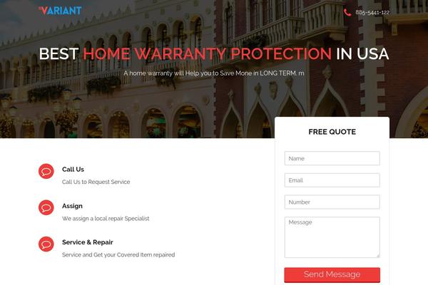 homeprotectiononline.com site used Variant Landing Page