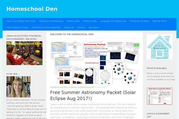 homeschoolden.com site used Hueman-pro