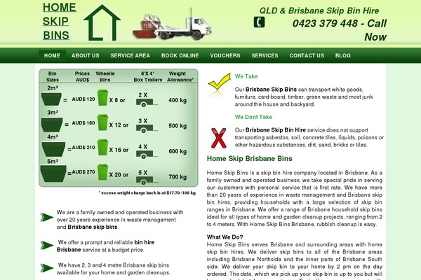 homeskipbins.com.au site used Clixpert_theme_2.0