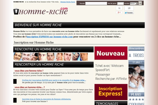 homme-riche.com site used Twenty Ten
