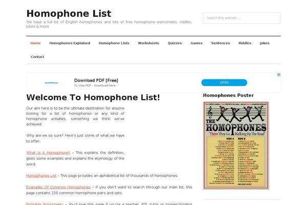 homophonelist.com site used Genesis-sample