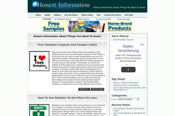 honestinformation.com site used Magazine-theme