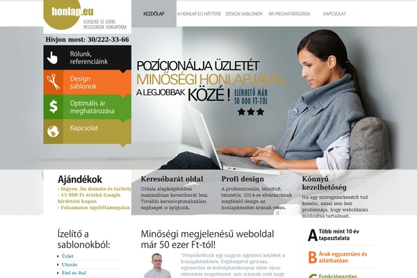 honlap.eu site used Theme1173