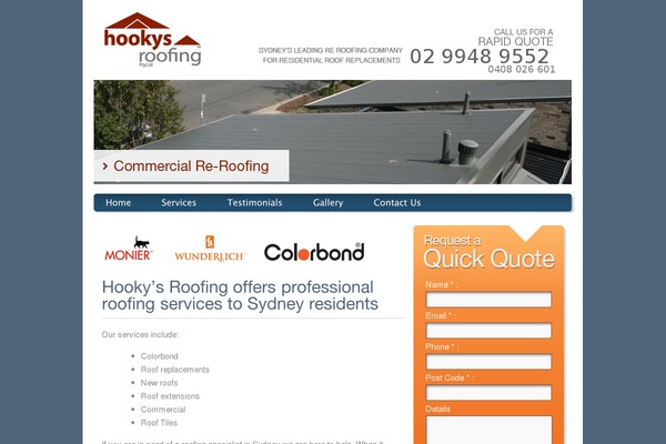 hookysroofing.com.au site used Hookys