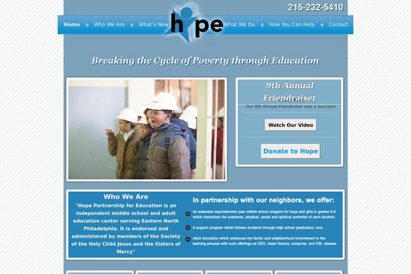 Hope theme site design template sample