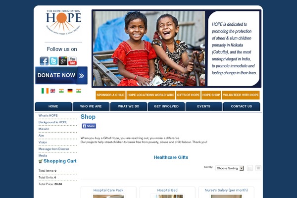 hopeshop.ie site used Hopfoundation_responsive