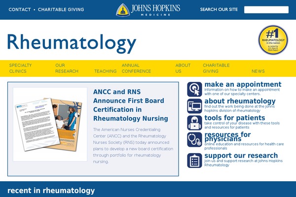 hopkinsrheumatology.org site used Rheum2013