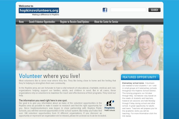 hopkinsvolunteers.org site used Hopkins