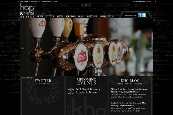 hoptaphouse.ca site used Khg-hopandvine