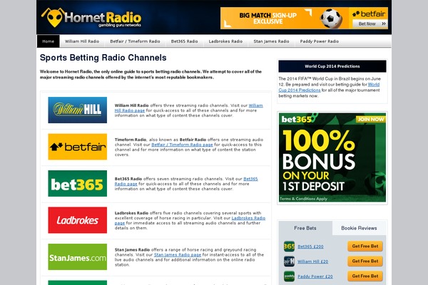 hornetradio.fm site used Gg-base