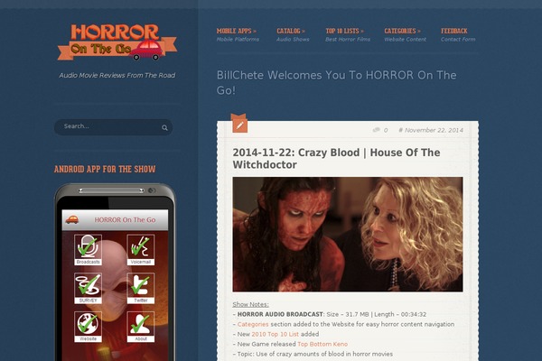 horroronthego.com site used Wp_hartee5-v1.1.1