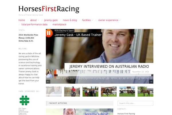 horsesfirstracing.com site used Oxygen