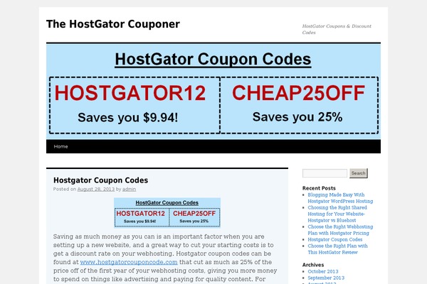 Twenty Ten theme site design template sample