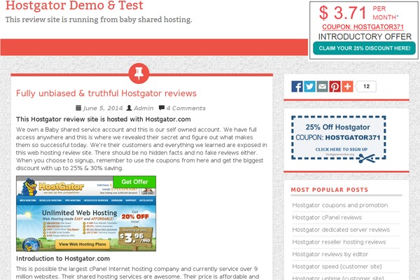 hostgatorreview.org site used WP ThemingStrap