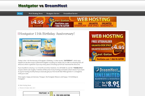 hostgatorvsdreamhost.com site used Bongo