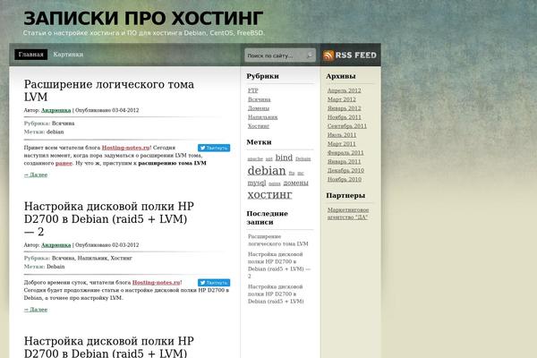 hosting-notes.ru site used Grungie