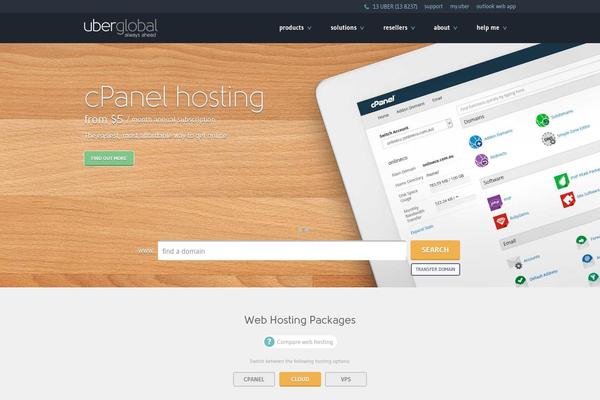 hosting-server.com.au site used Uberglobal