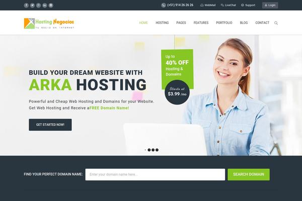 Arkahost theme site design template sample