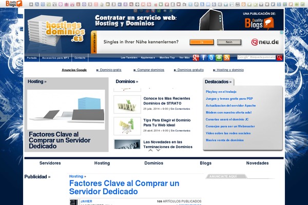 hostingsdominios.es site used Newspaper