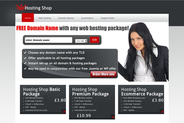 hostingshop.co.uk site used QuickHost