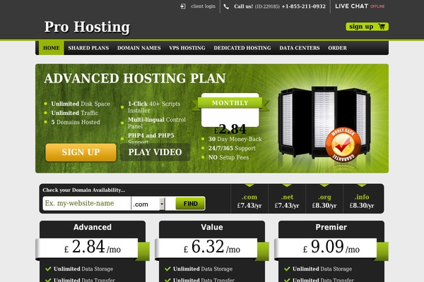 hostmefirst.com site used Pro-hosting