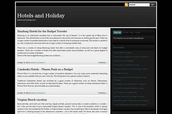 hotels-and-holiday.com site used Wp-vybe