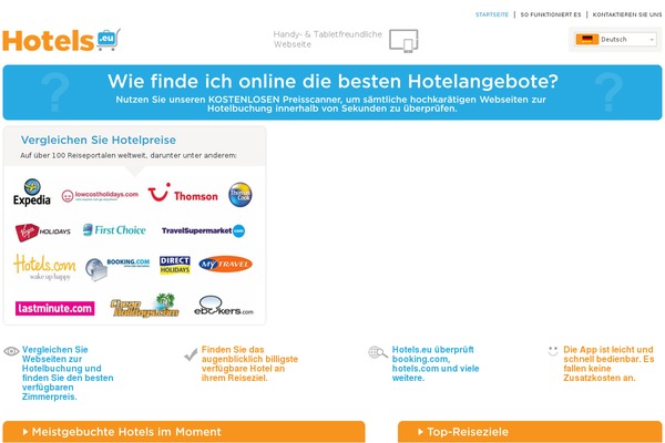 hotels.eu site used Hotels