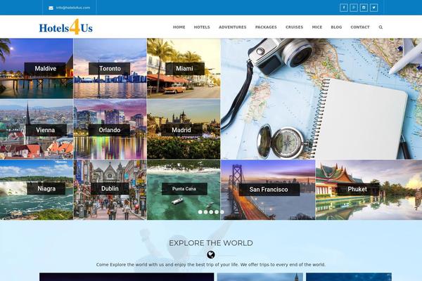 Travel theme site design template sample