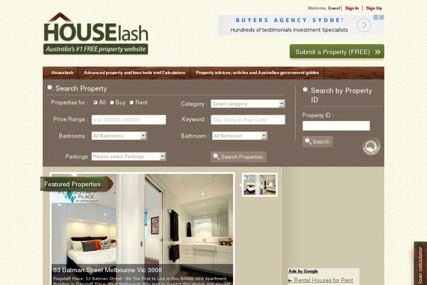 RealEstate theme site design template sample