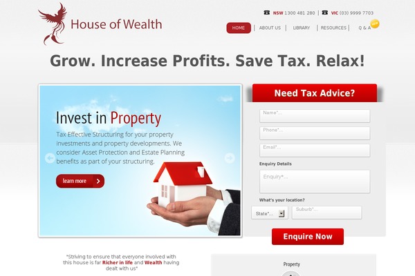 houseofwealth.com.au site used Wp-house-of-wealth