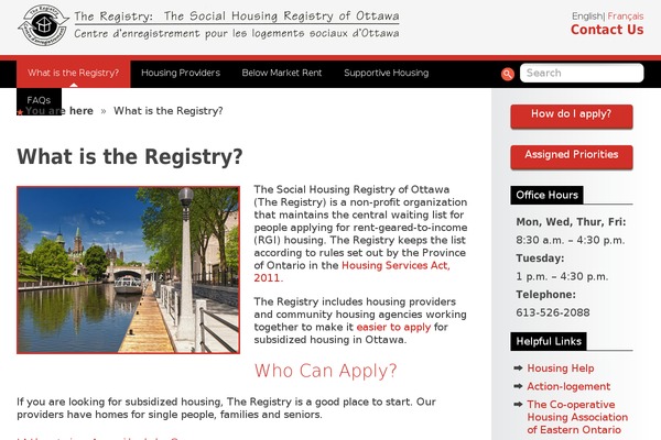 housingregistry.ca site used Shro