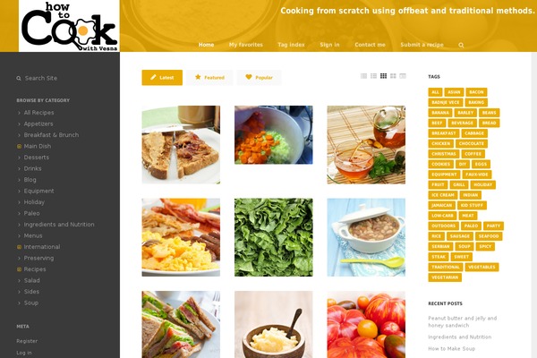 Kitchen theme site design template sample