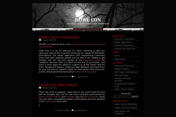 howlcon.com site used Lavinya Black