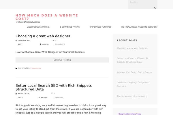 The Minimal theme site design template sample