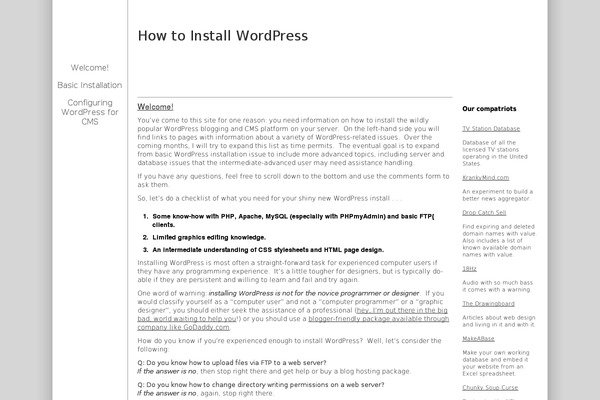 howtoinstallwordpress.com site used Just-lucid