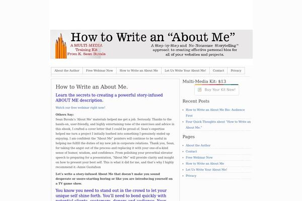 howtowriteanaboutme.com site used Clean Simple White