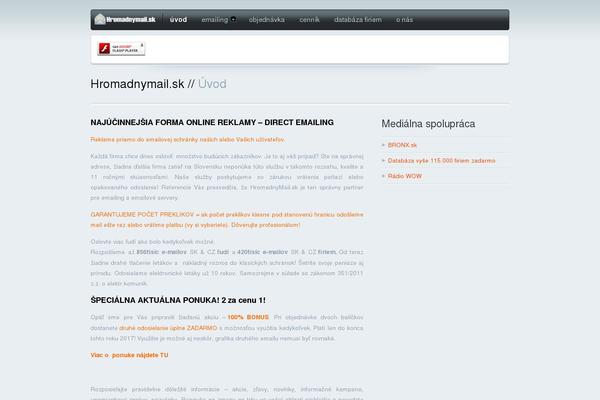 hromadnymail.sk site used Famous