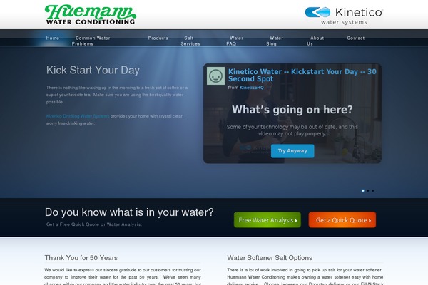 huemannwater.com site used Kinetico-v2