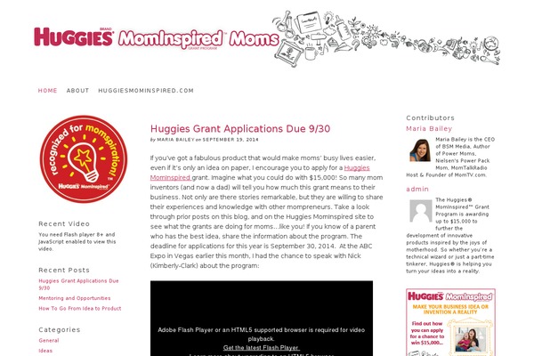 huggiesmominspiredmoms.com site used Thesis 1.8.5