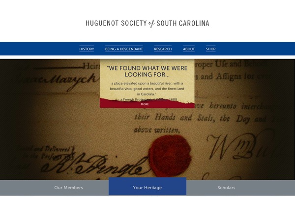 huguenotsociety.org site used Huguenot