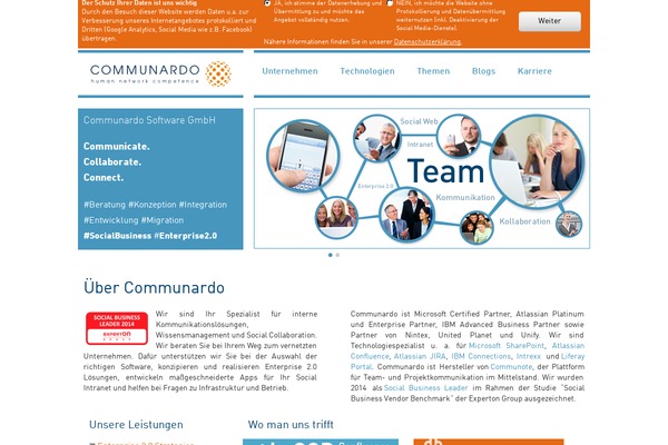 Site using Communardo-widgets plugin
